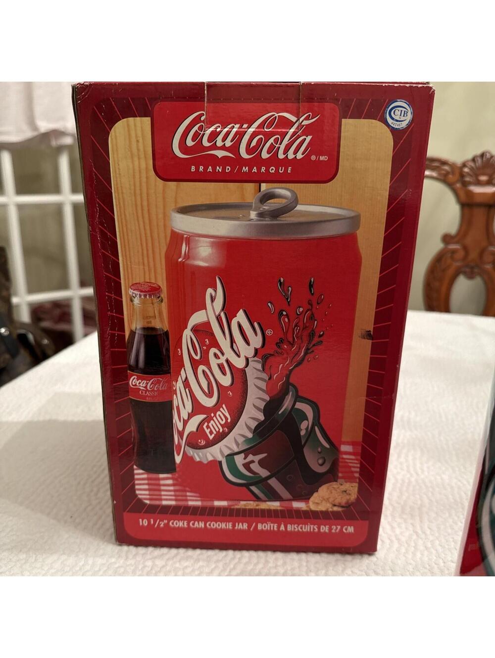 Vintage 2001 Coca Cola Cookie Jar / Coke Soda Can Gibson Collectible NEW in Box - Picture 7 of 9